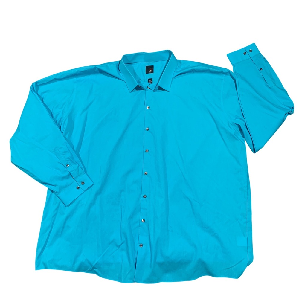 J Ferrar Big & Tall Blue Long Sleeve Button Down Dress Shirt Men 20 38 39‎